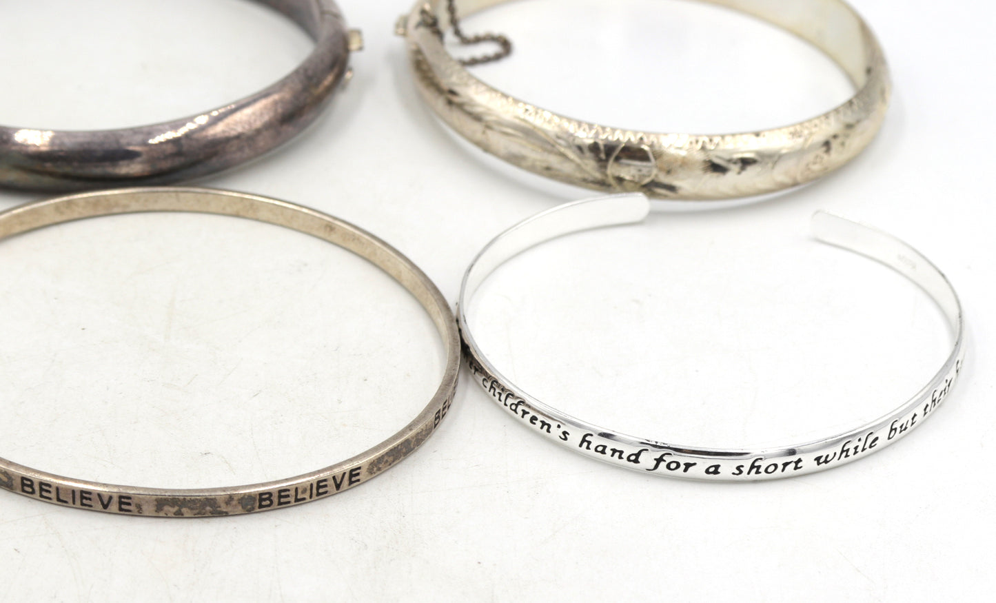 Group lot of Vintage 925 sterling silver bangles