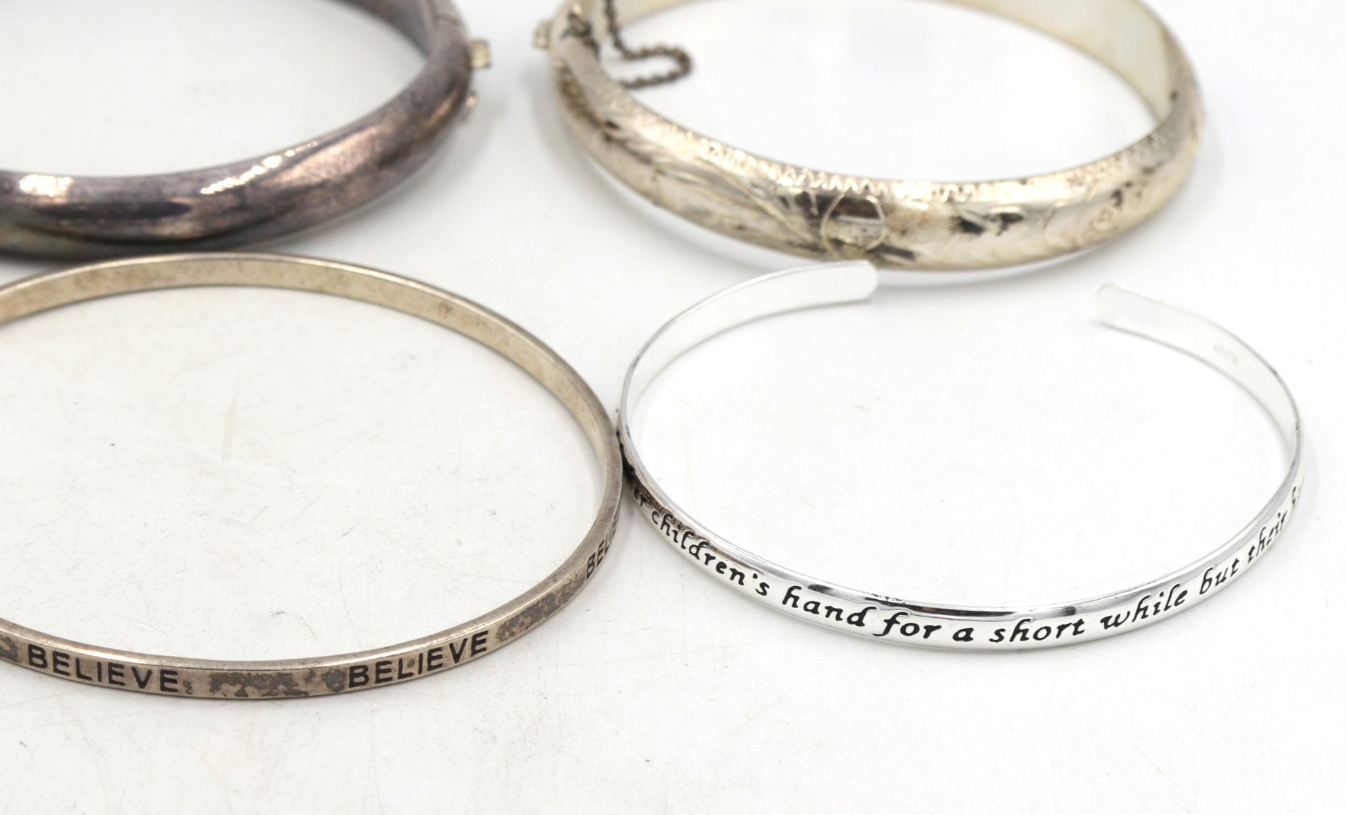 Group lot of Vintage 925 sterling silver bangles