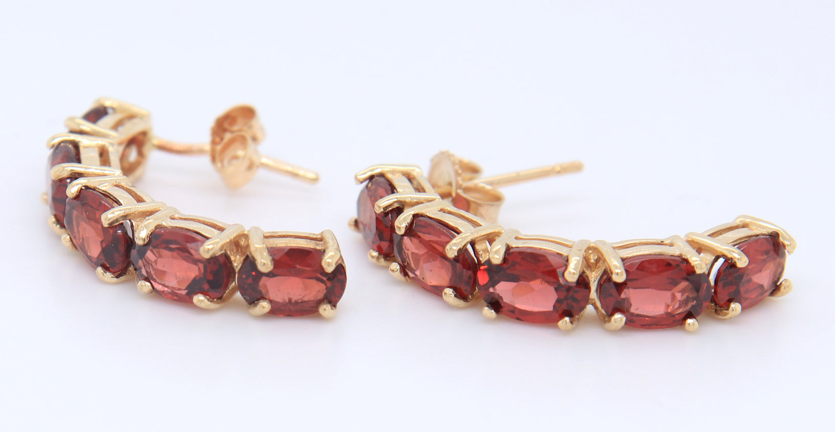 Powerful Yellow Gold Tourmaline Half Moon Earrings