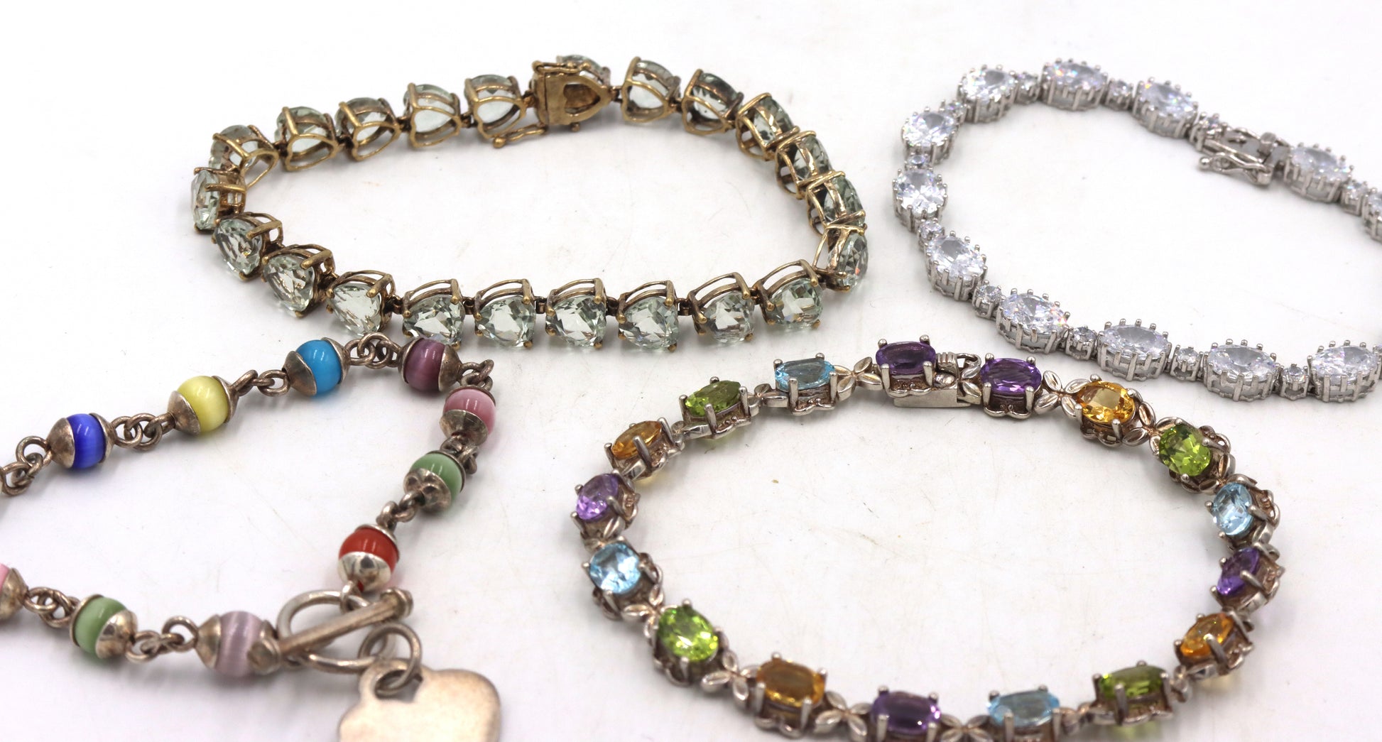 Group lot of 4 vintage 925 sterling silver bracelets