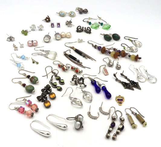 Group lot of Vintage 925 sterling silver earrings