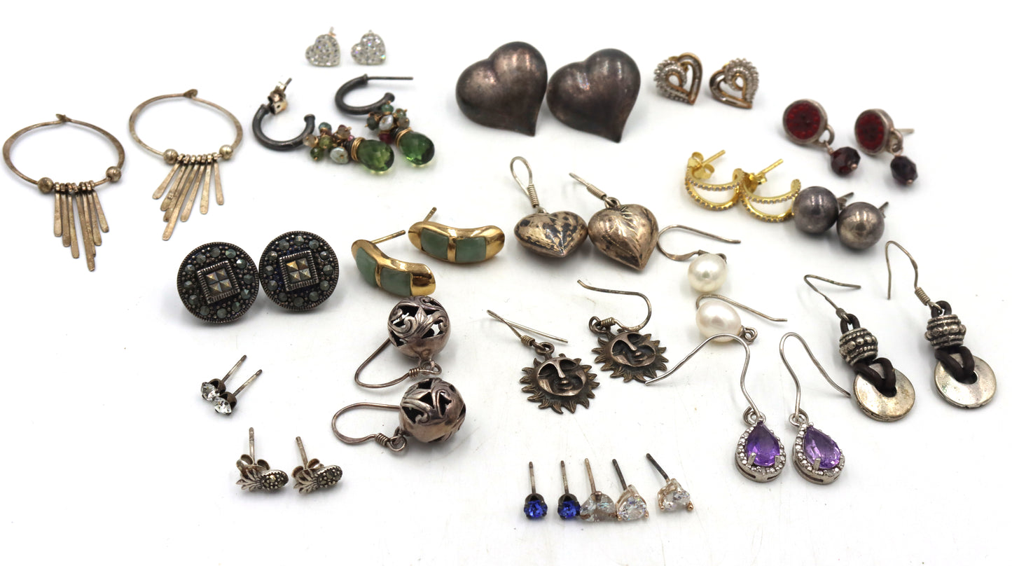 Group lot of Vintage 925 sterling silver earrings