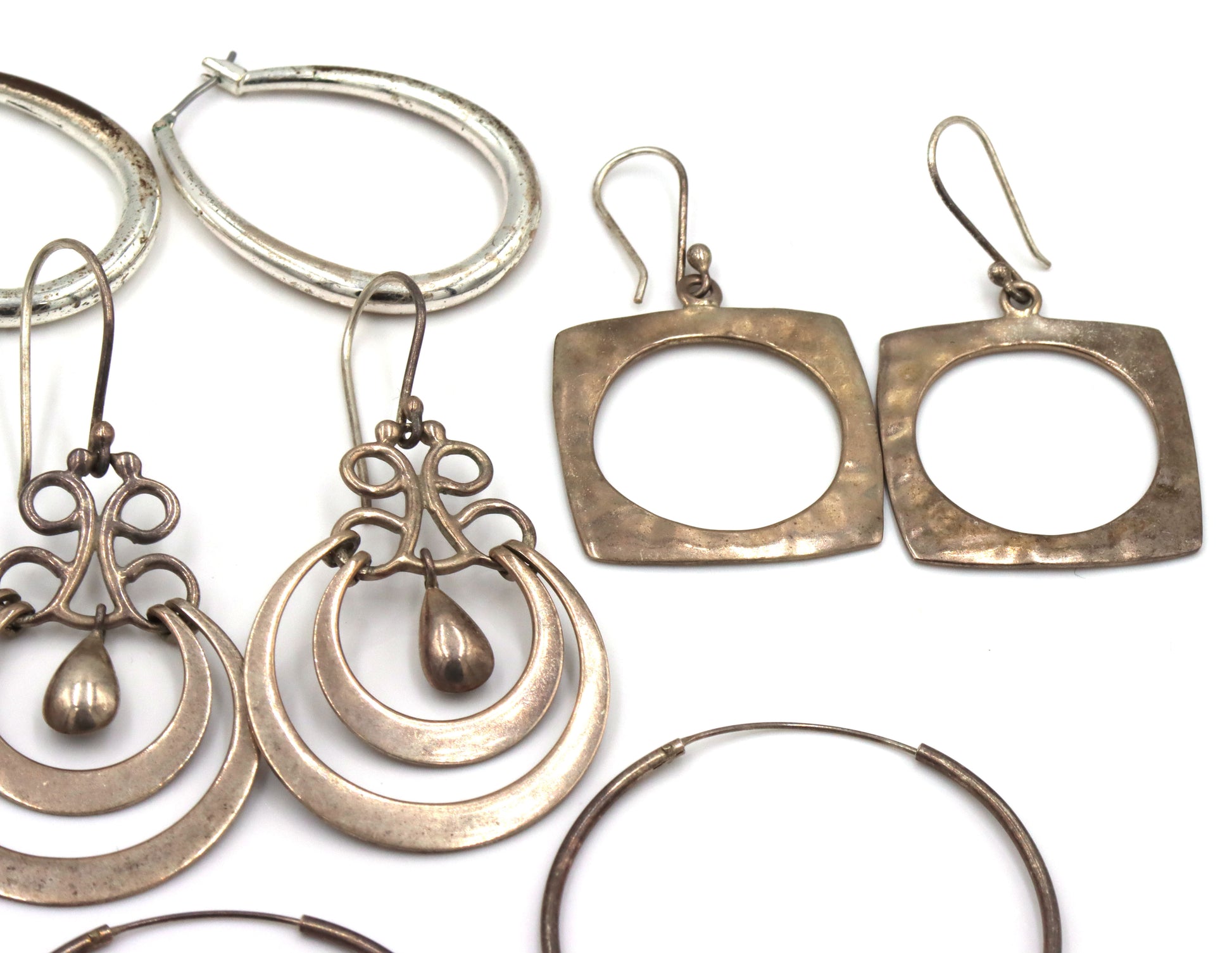 Vintage Mexican 925 Sterling Silver Earrings Lot