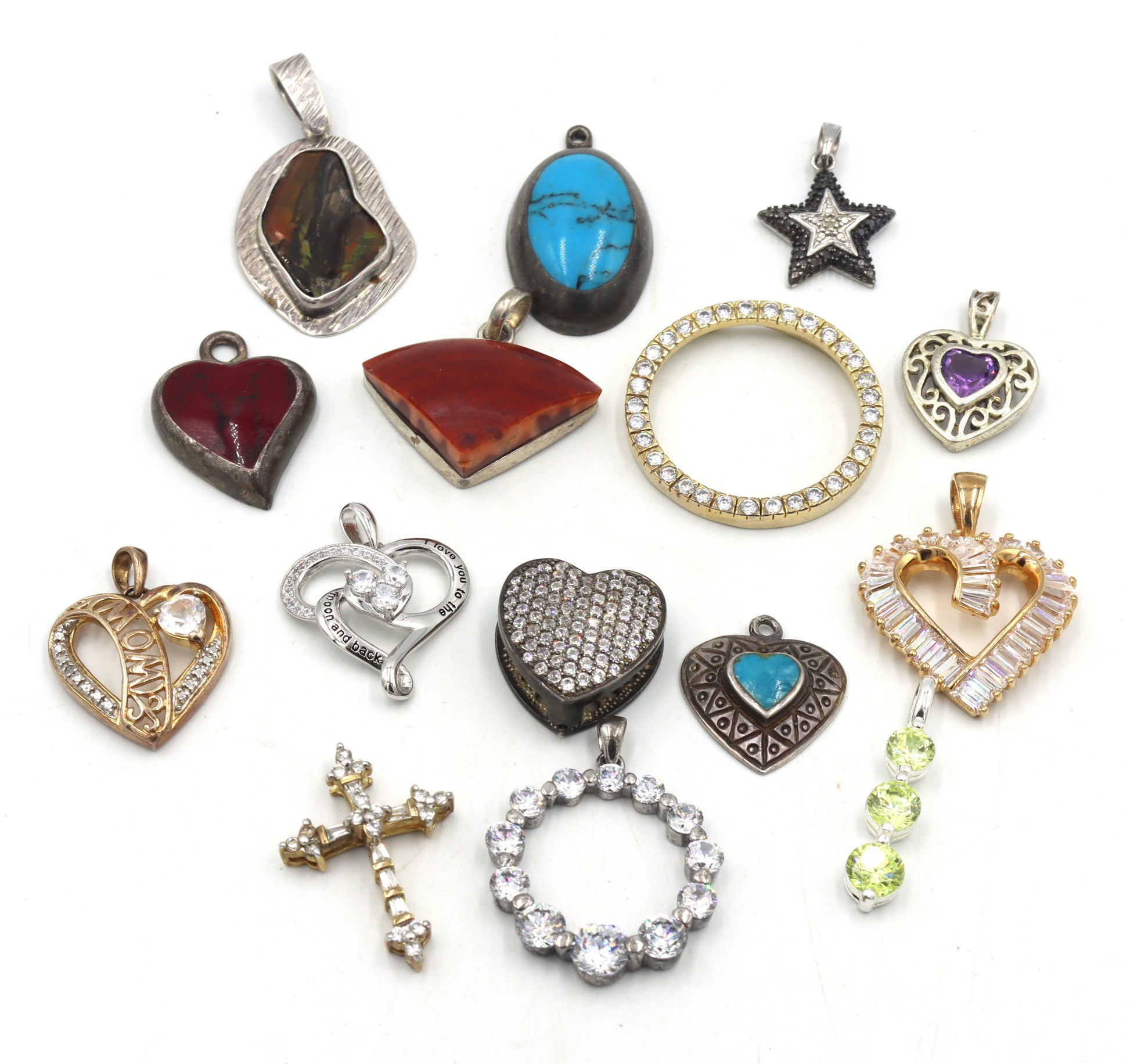 Group lot of Vintage 925 sterling silver pendants