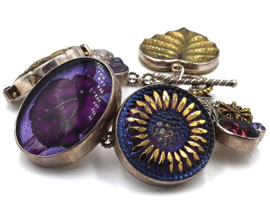 Vintage Mars and Valentine purple charm bracelet