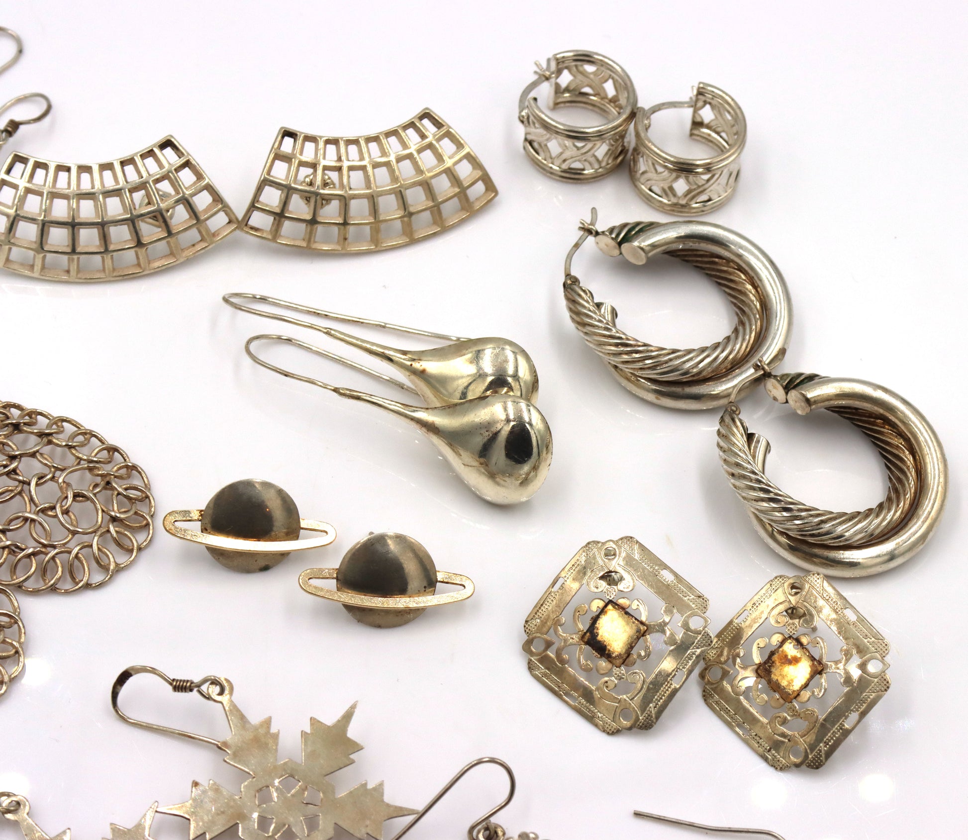 Group lot of Vintage 925 sterling silver earrings