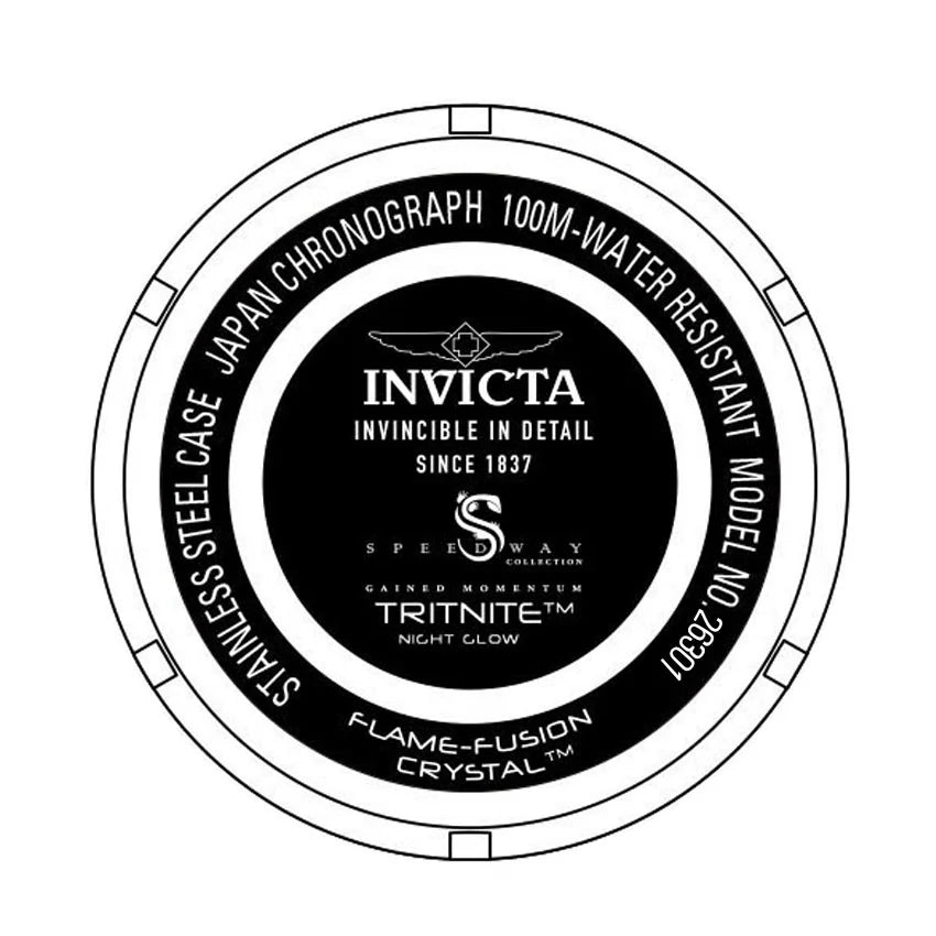 Invicta Men's Speedway Quartz Multifunction Black, Gold Dial Watch