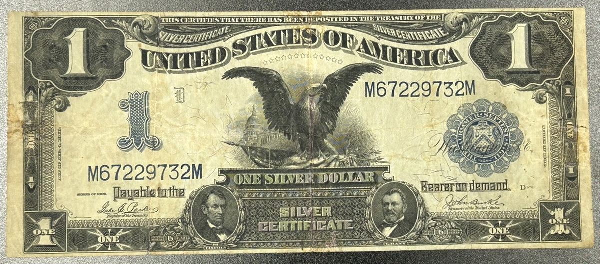 1899 $1 Silver Certificate Black Eagle Large Size United States Note, Serial M67229732M