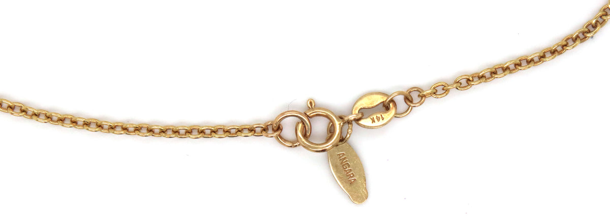 14kt Yellow gold angara Enhanced blue diamond bar bracelet