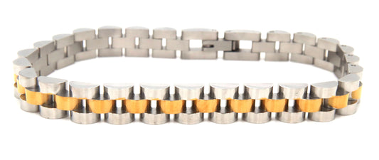 Stainless steel two tone bracelet