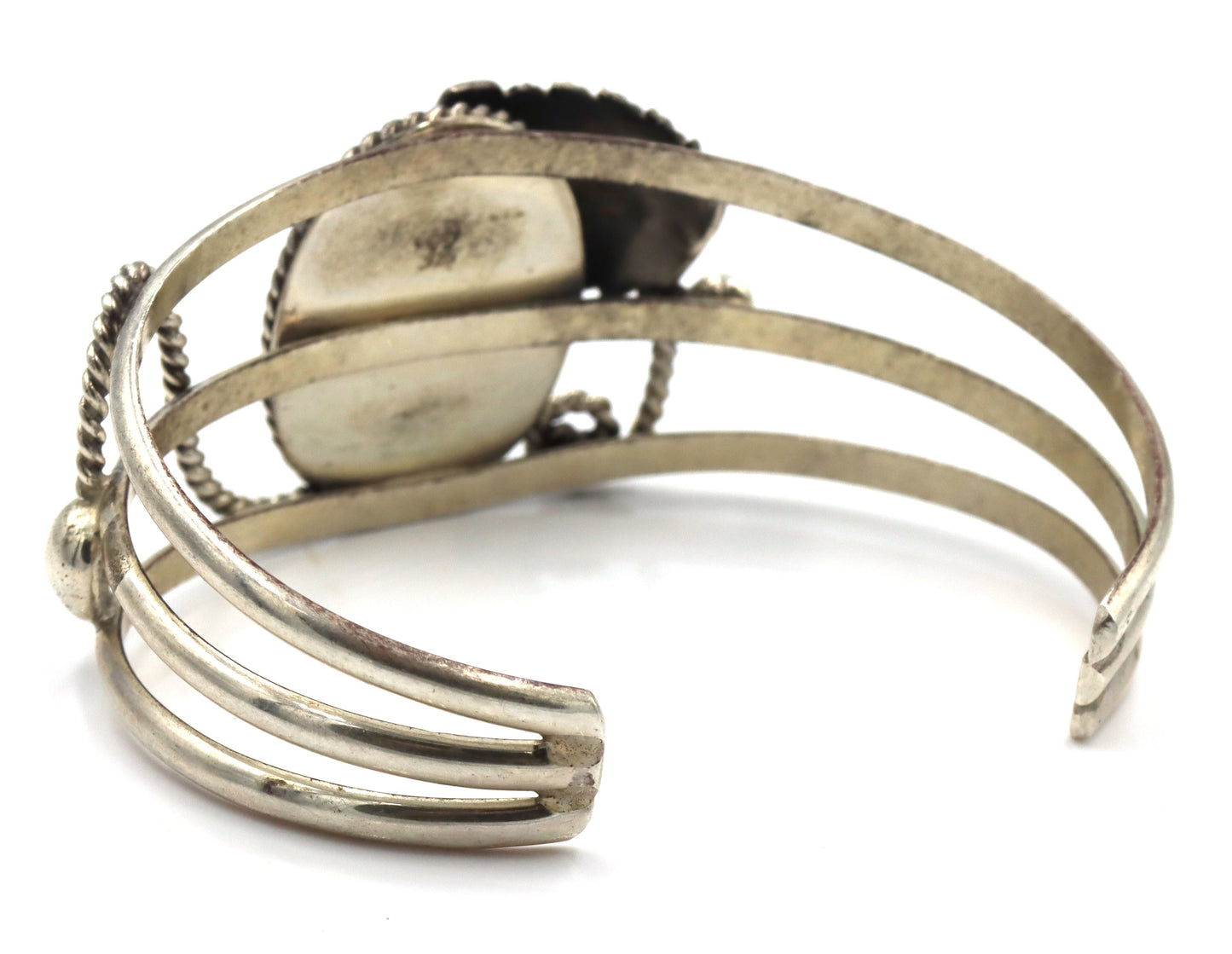 925 Sterling silver signed turquoise cuff bangle