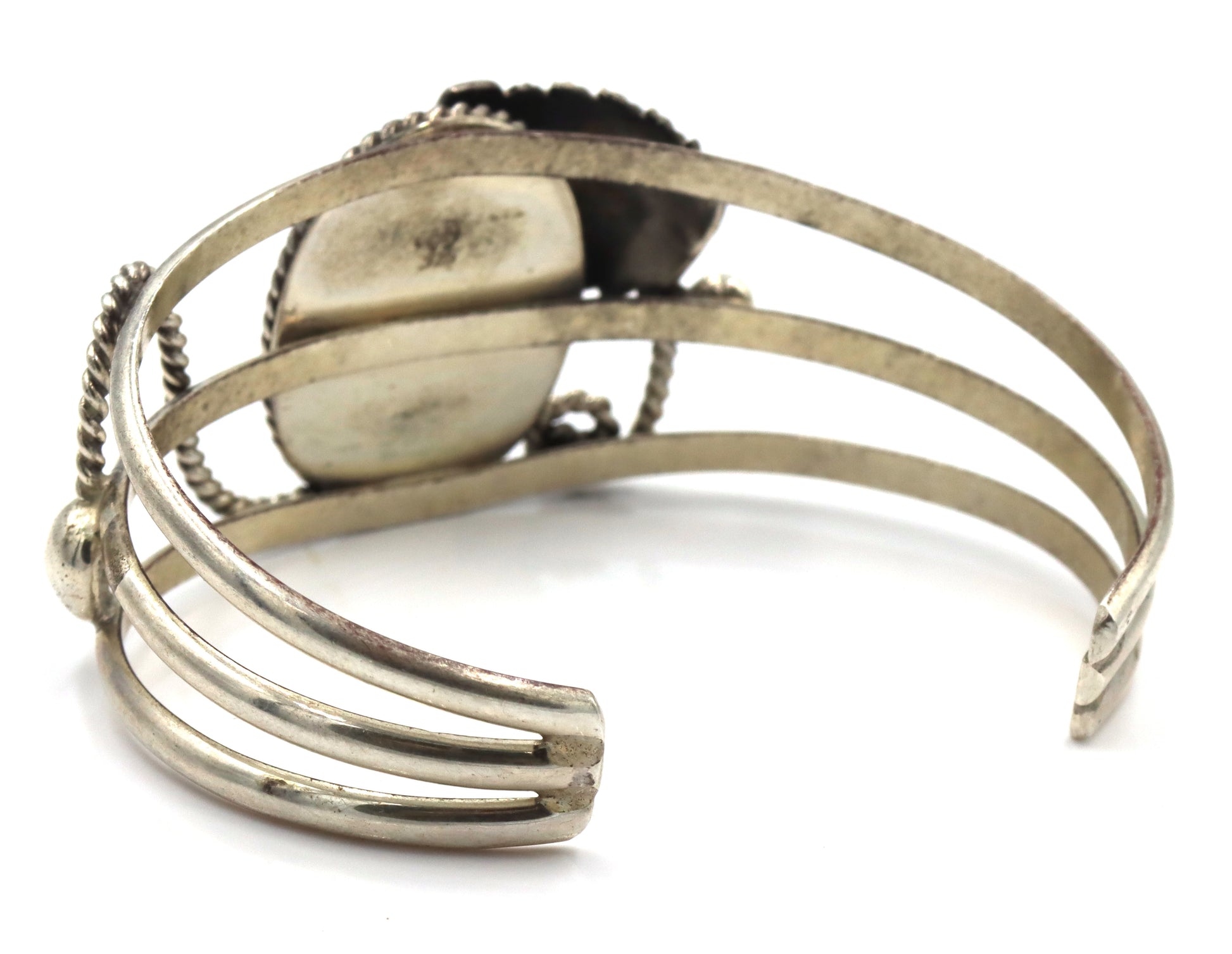 925 Sterling silver signed turquoise cuff bangle