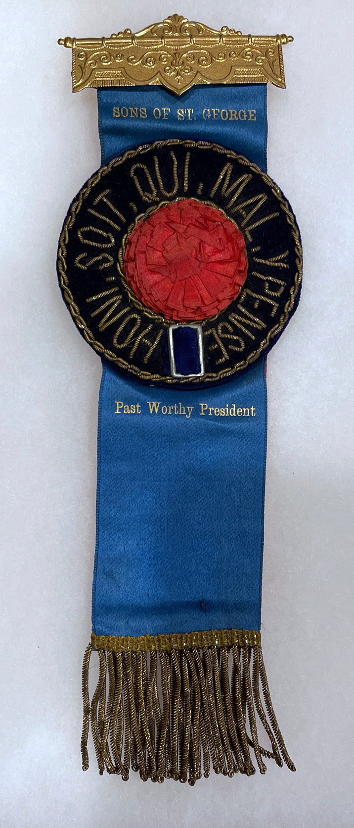 Antique Fraternal & Social Club Ribbon Badges – Boston Caledonian Club & Sons of St. George (Early 1