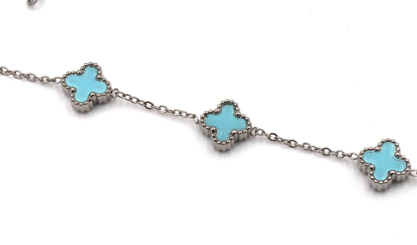 Blue stone stainless steel adjustable bracelet