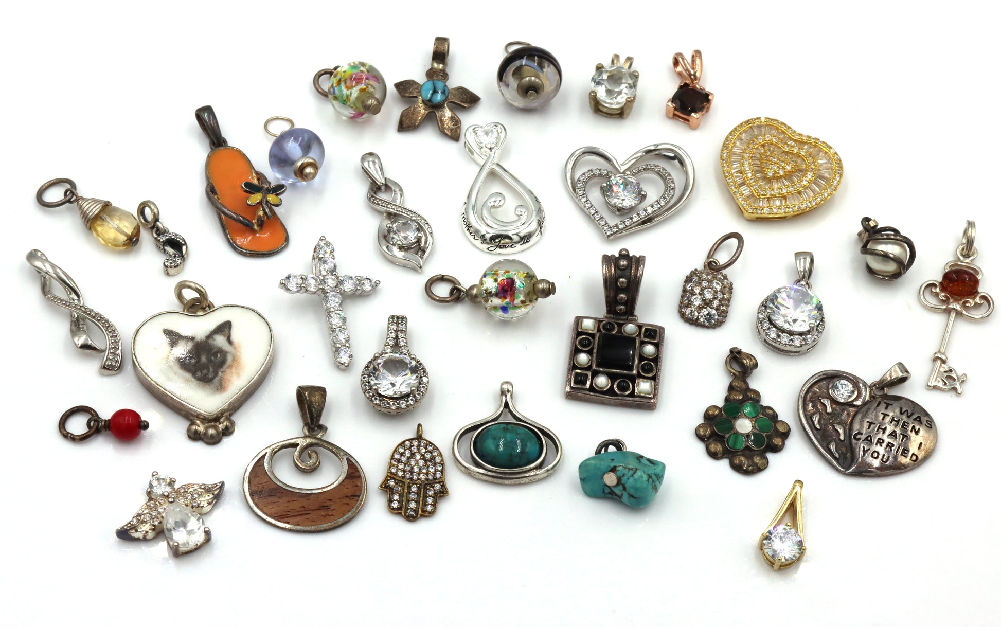 Group lot of charms pendants in 925 sterling silver