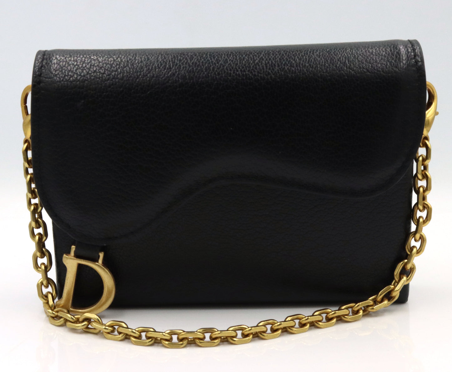 Italian black leather small wallet belt bag