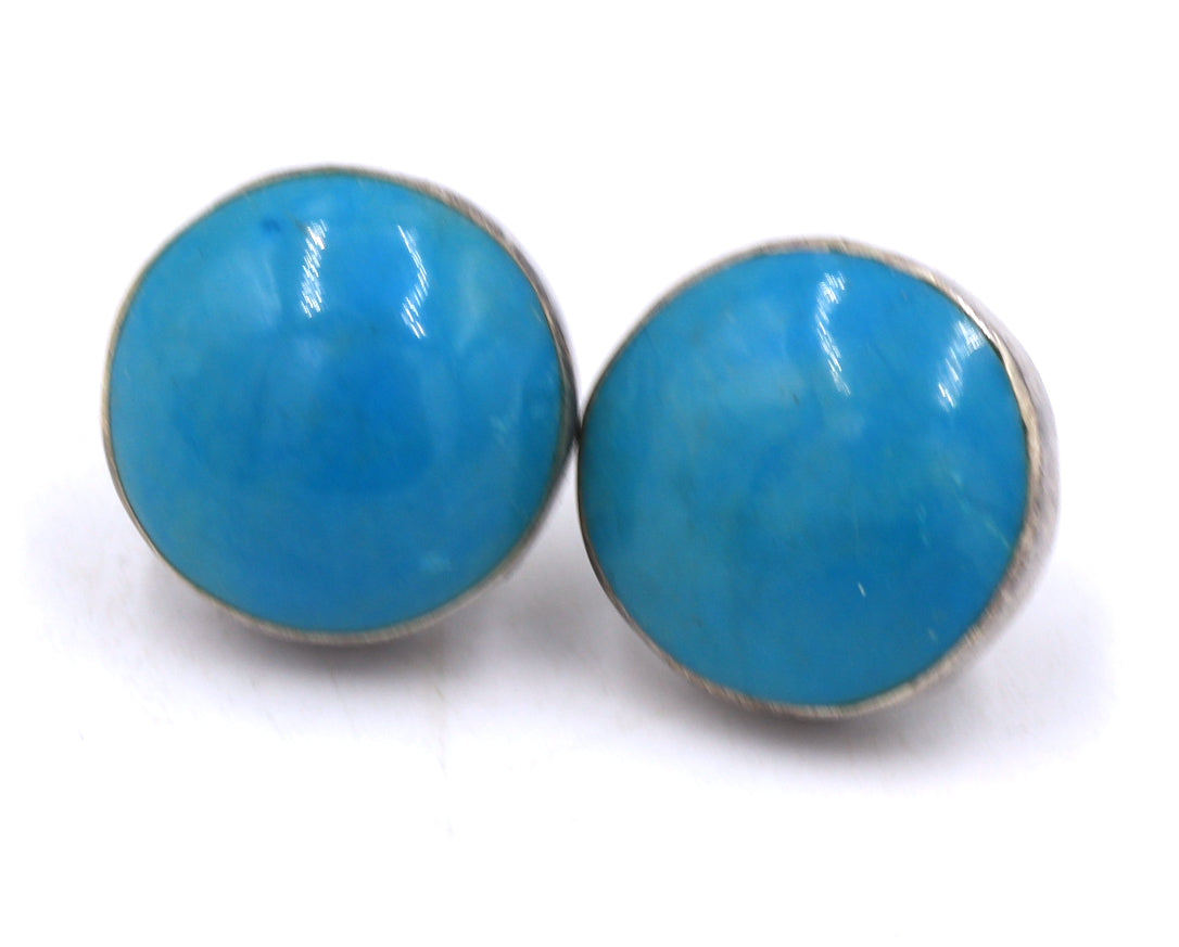 Set of 925 sterling silver turquoise pendant and earrings