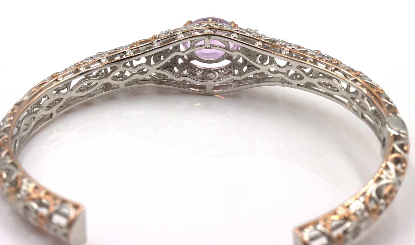 Gems En Voque 925 sterling silver Kunzite Cuff Bracelet