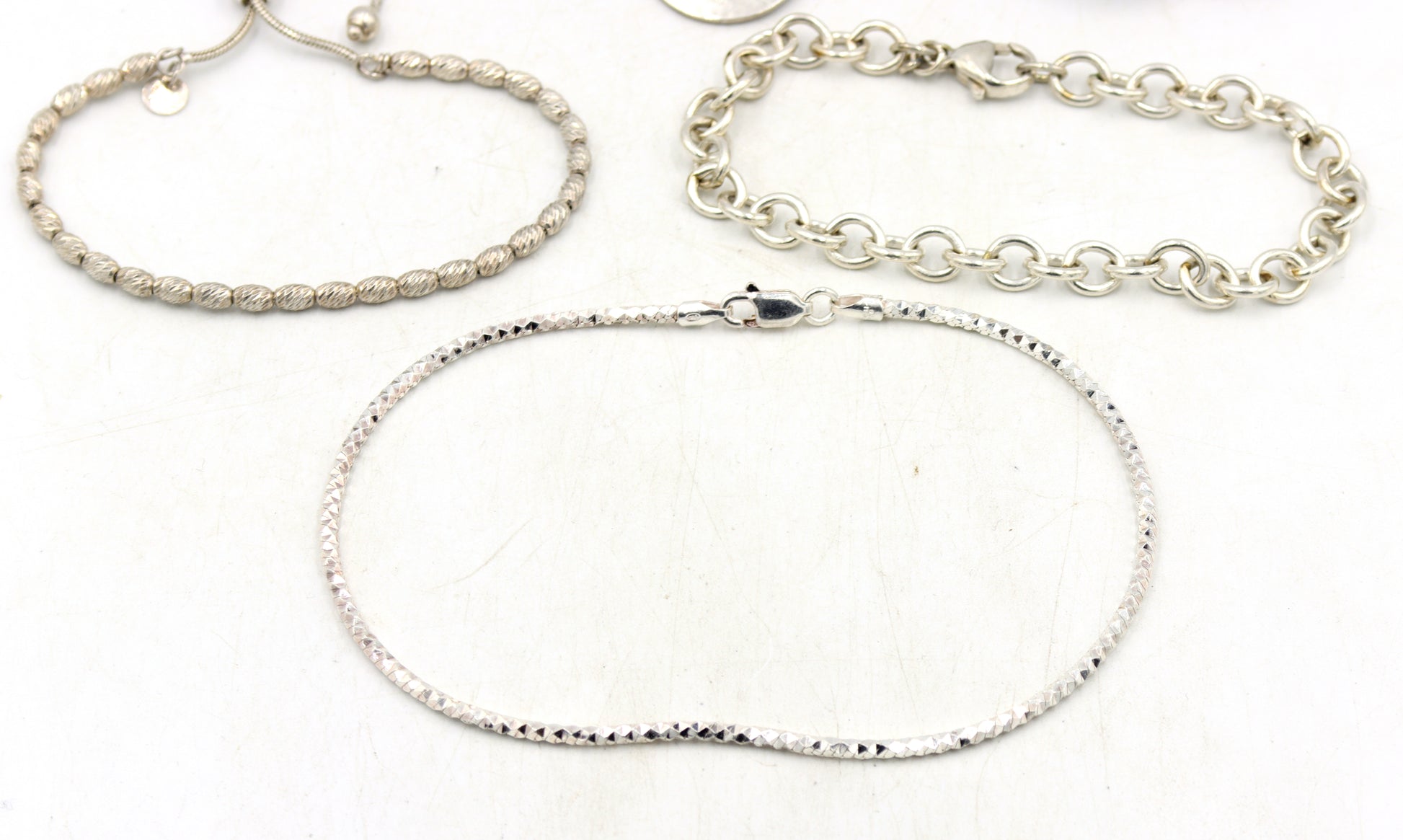 Group lot of 5 Vintage 925 sterling silver bracelets