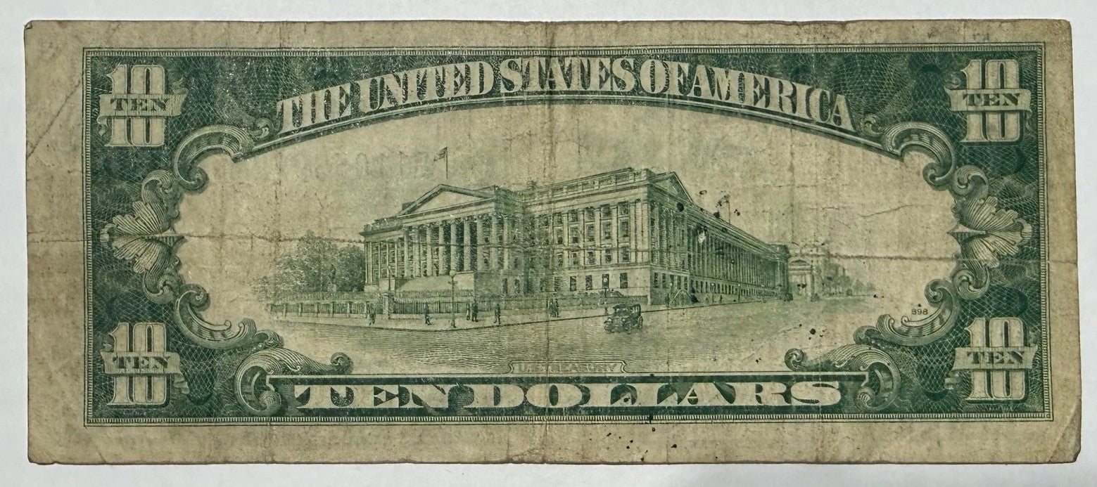 Series 1934-A $10 Silver Certificate Alexander Hamilton Blue Seal Circulated U.S. Paper Currency