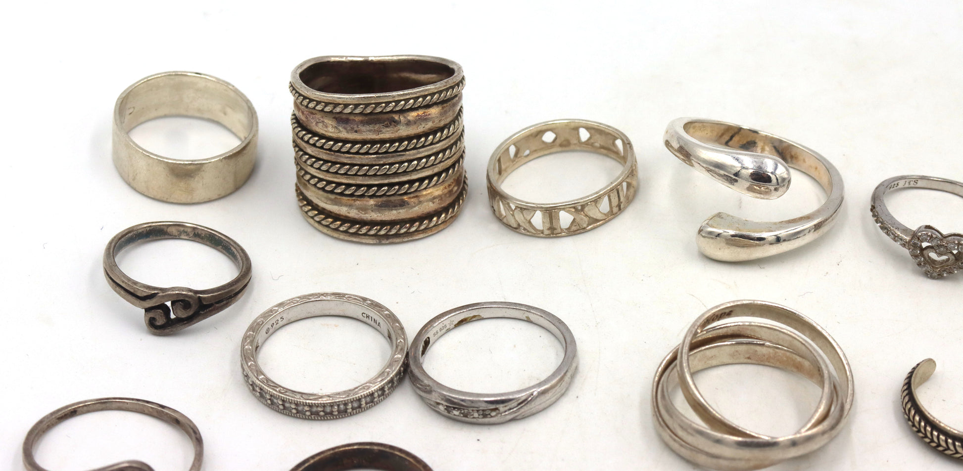 Group lot of Vintage 925 sterling silver rings