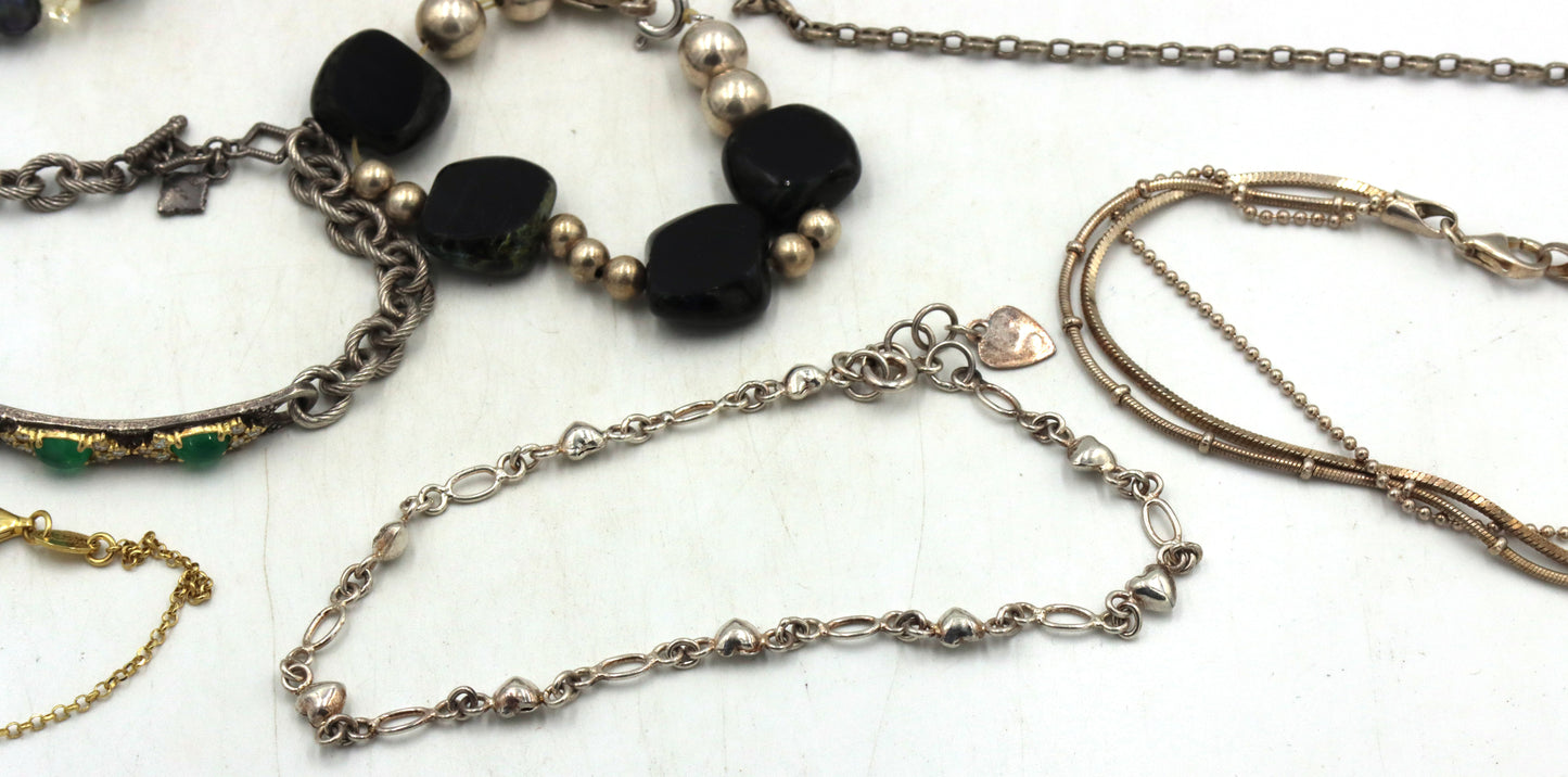 Group lot of Vintage 925 sterling silver bracelets