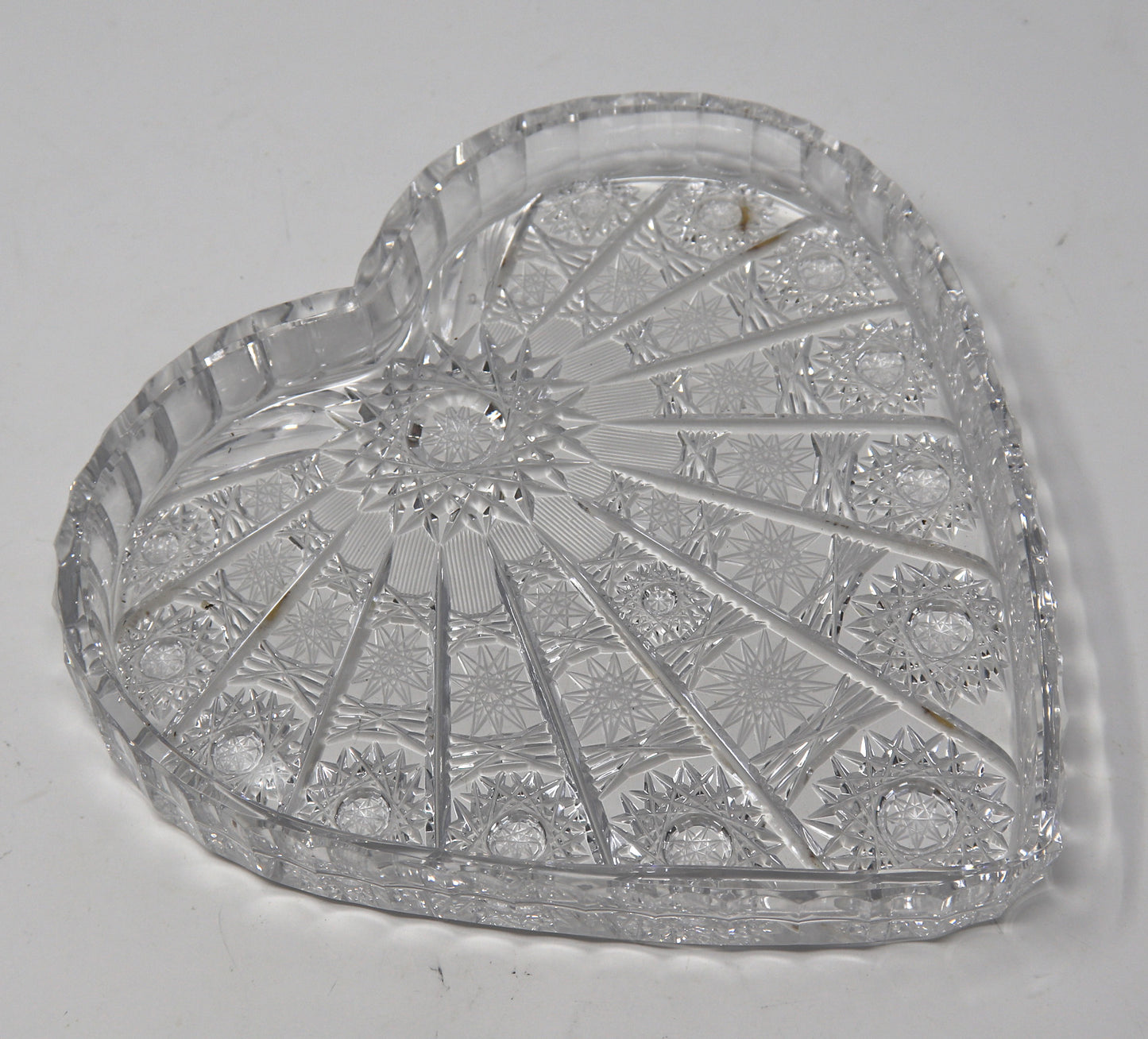 Heart Shaped Hand Cut Crystal Candy Dish