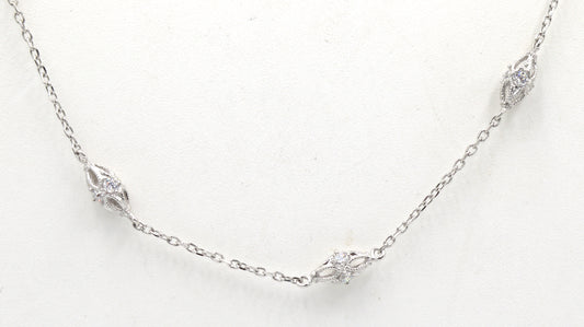 925 Sterling silver Cubic zirconia by yard necklace