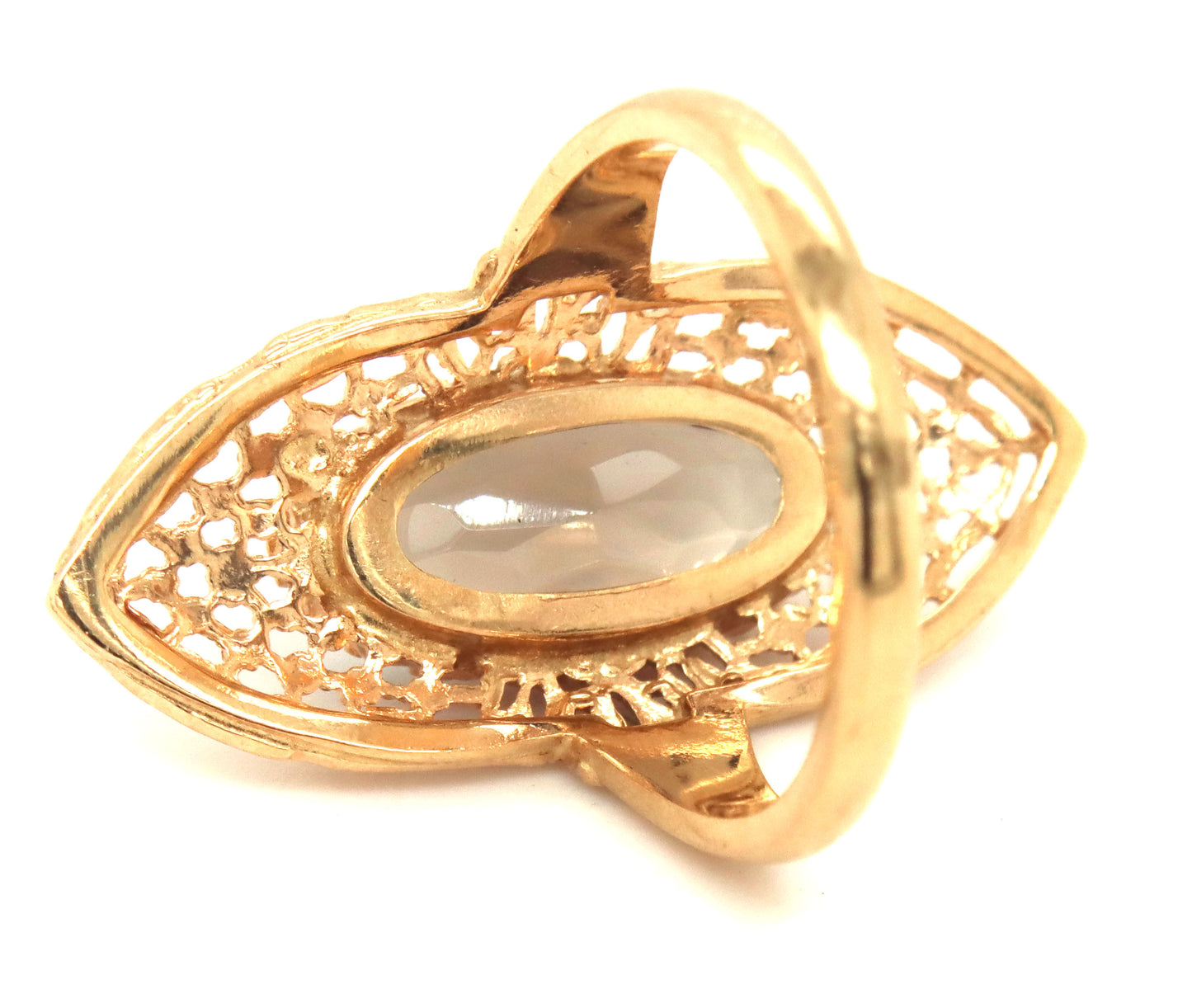 10kt Yellow gold marquise smokey quartz ring