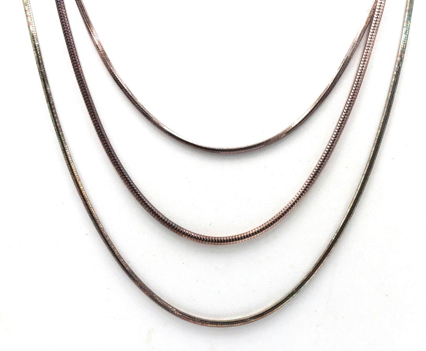 Group lot of 3 Italian vintage 925 sterling silver chains