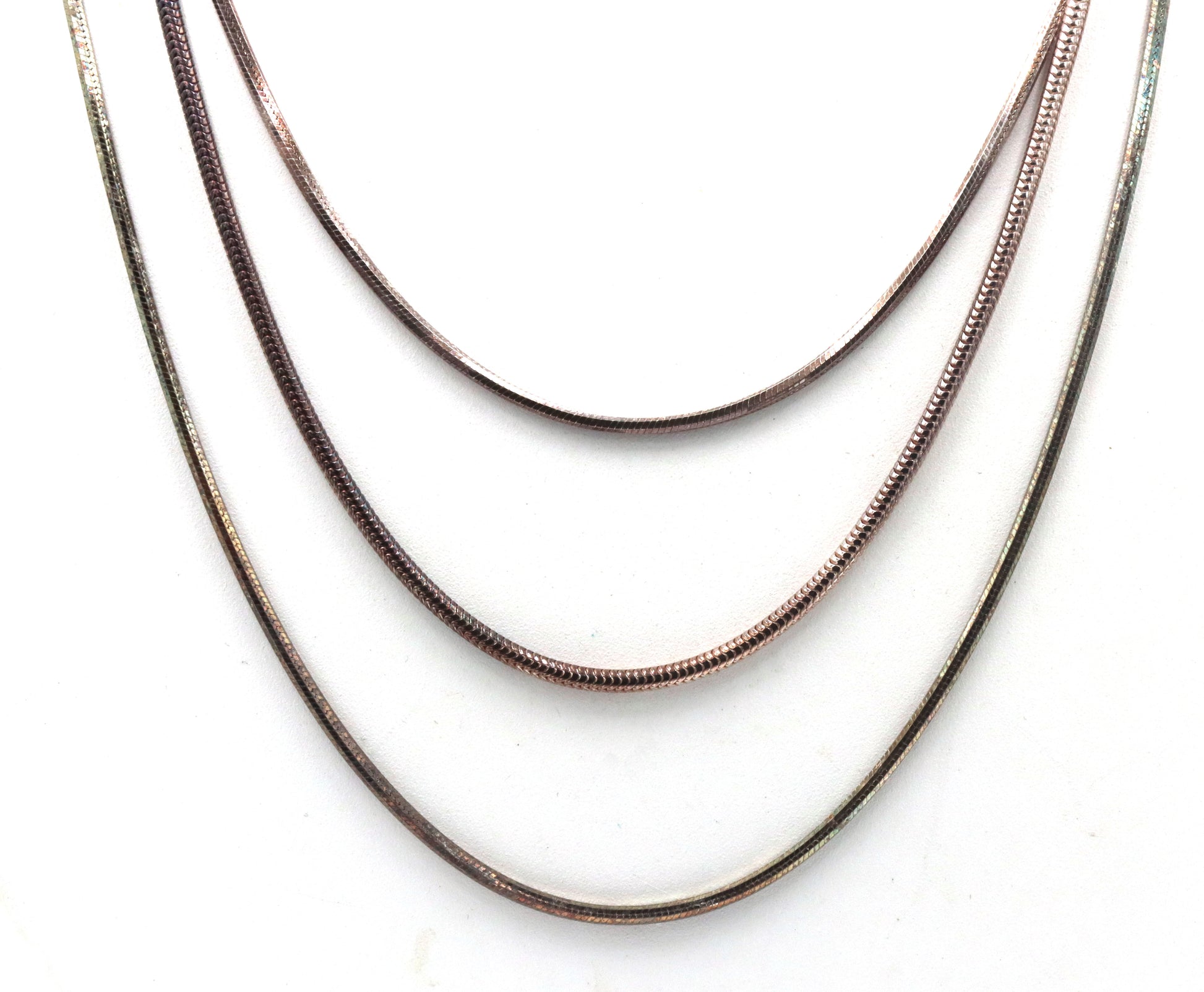 Group lot of 3 Italian vintage 925 sterling silver chains