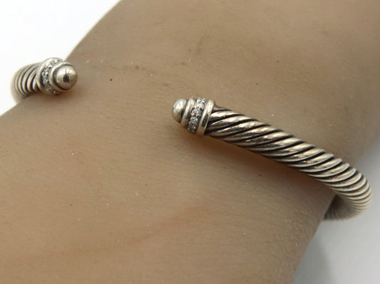 David Yurman classic cable cuff bracelet with diamonds