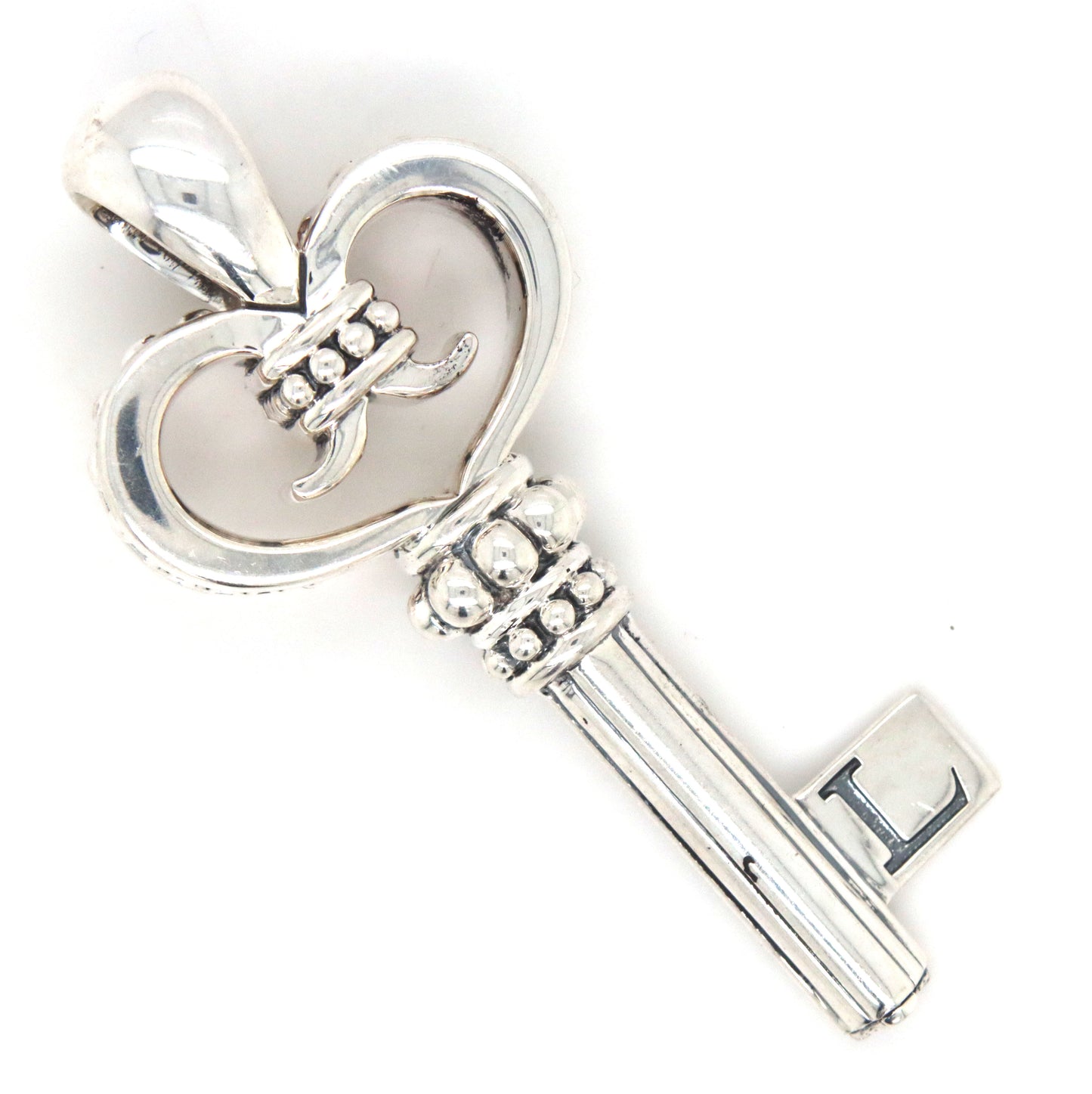 Lagos Caviar key pendant in 925 sterling silver