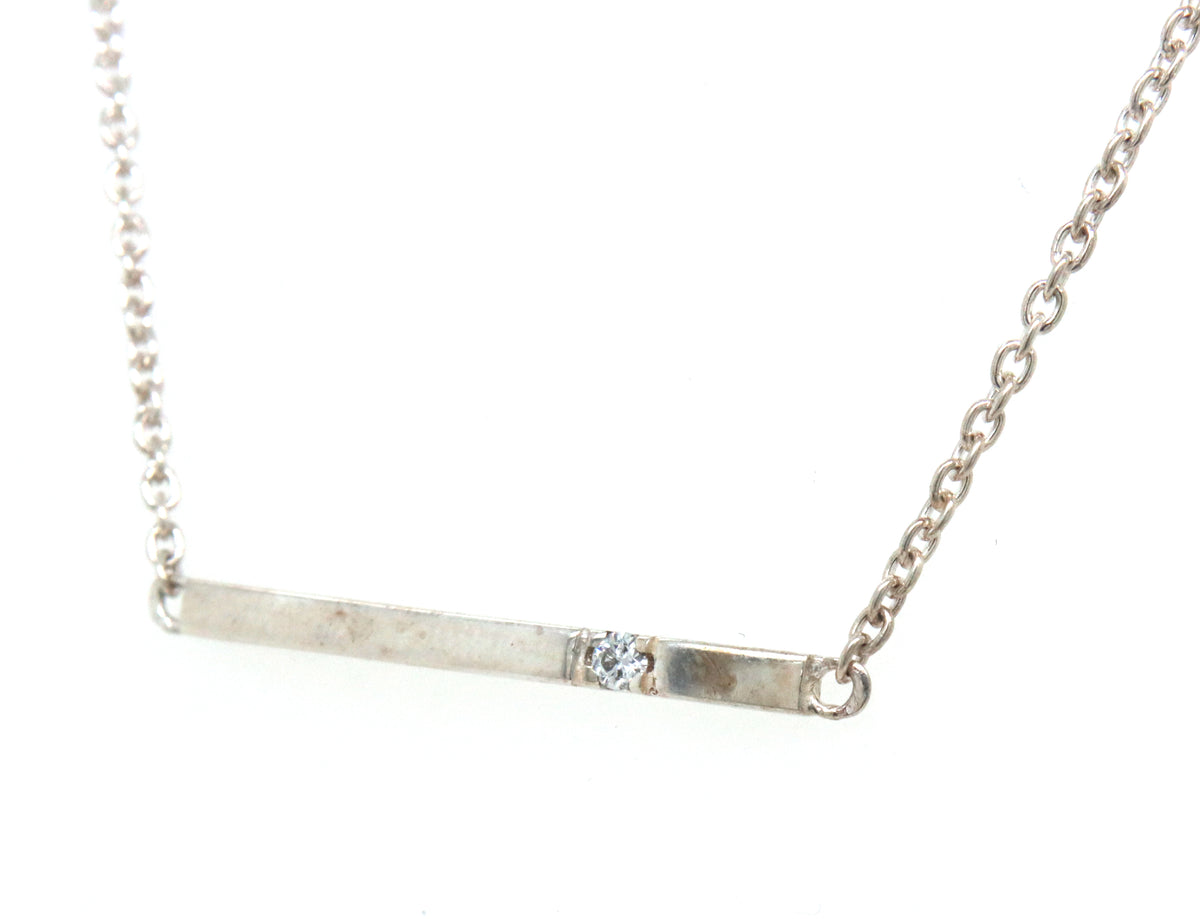 925 Sterling silver bar pendant on chain