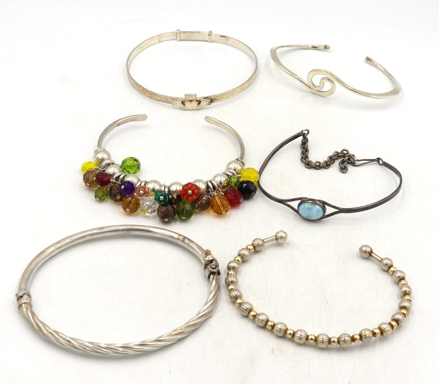 Vintage 925 sterling silver group lot of cuff bangles