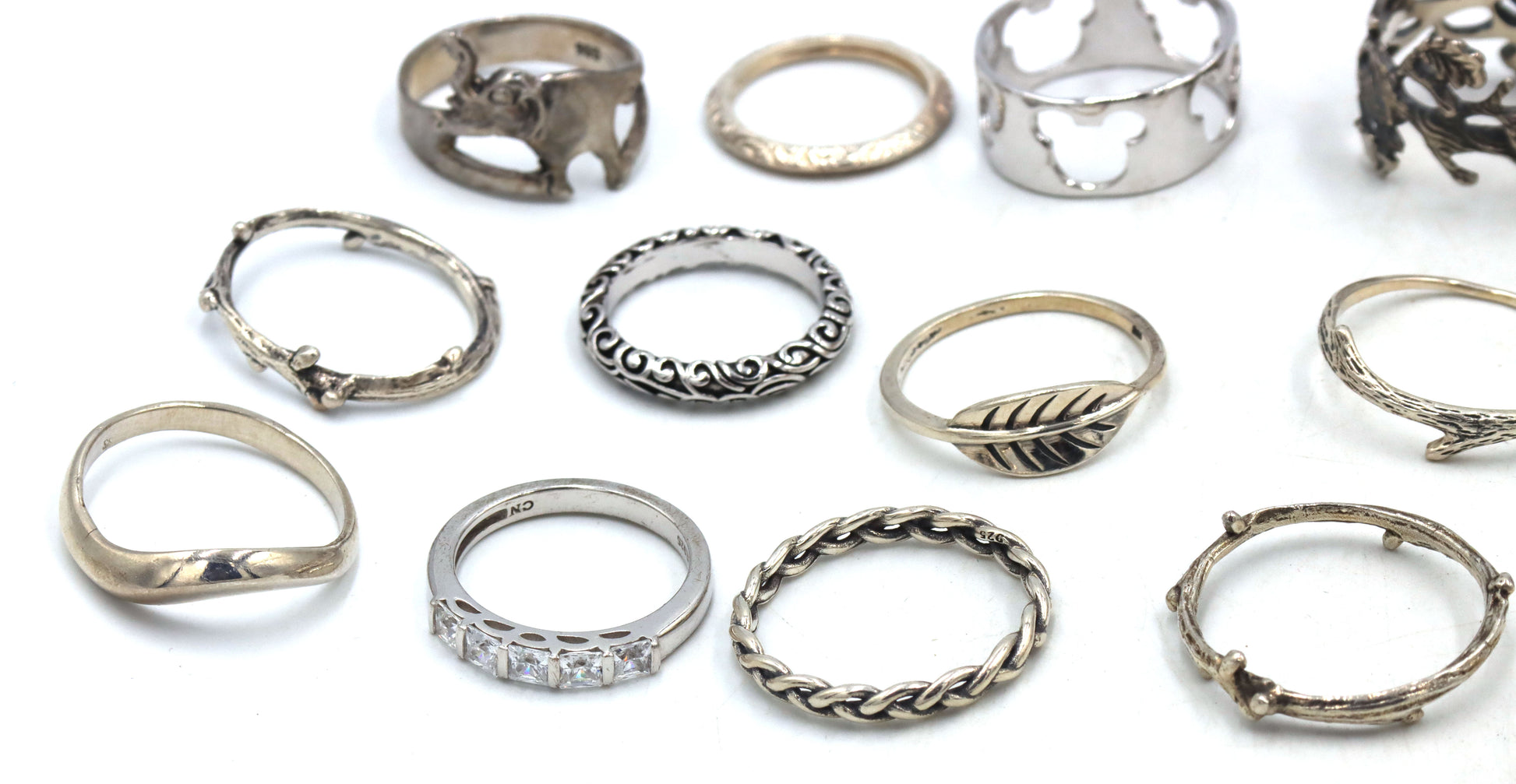 Group lot of Vintage 925 sterling silver rings