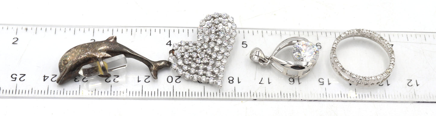 Group lot of Vintage 925 sterling silver misc jewelry