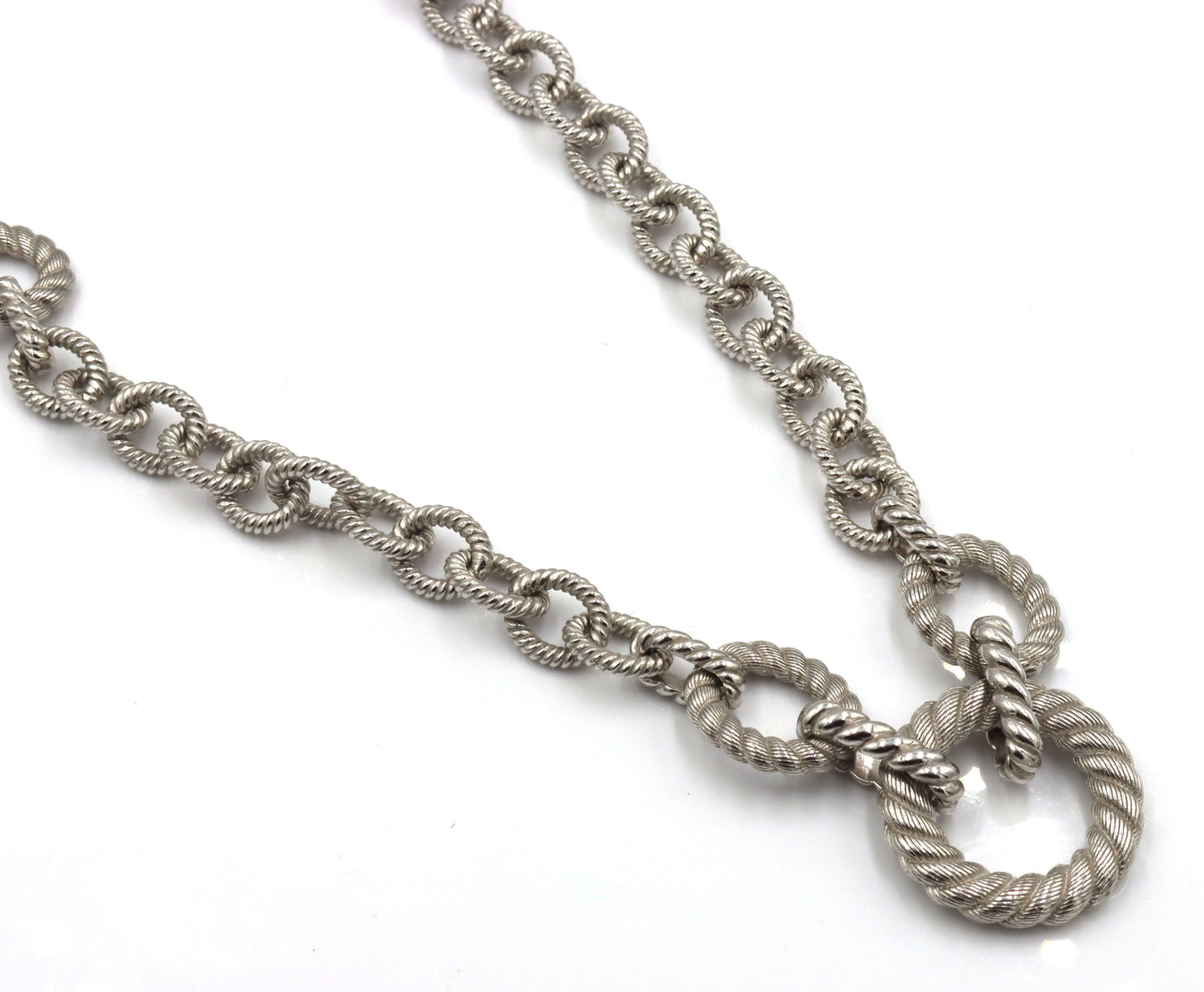 Judith Ripka 925 Sterling Silver Large Rolo Chain Link Necklace