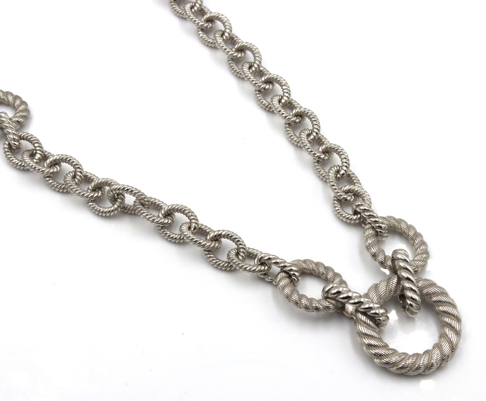 Judith Ripka 925 Sterling Silver Large Rolo Chain Link Necklace