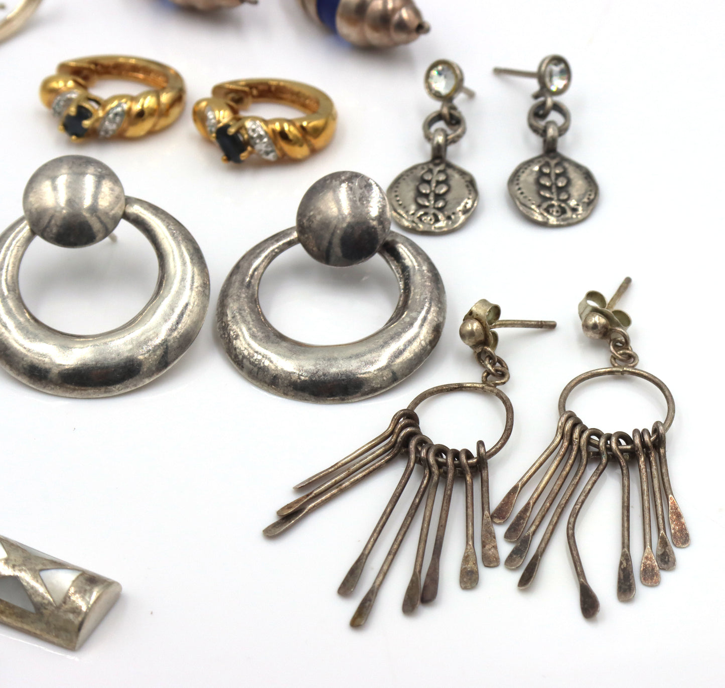 Group lot of vintage 925 sterling silver earrings