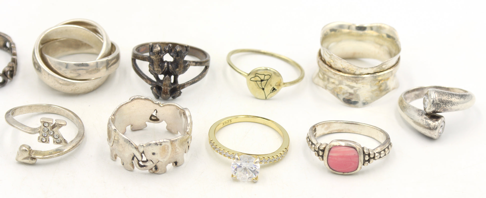 Vintage 925 sterling silver 13 rings