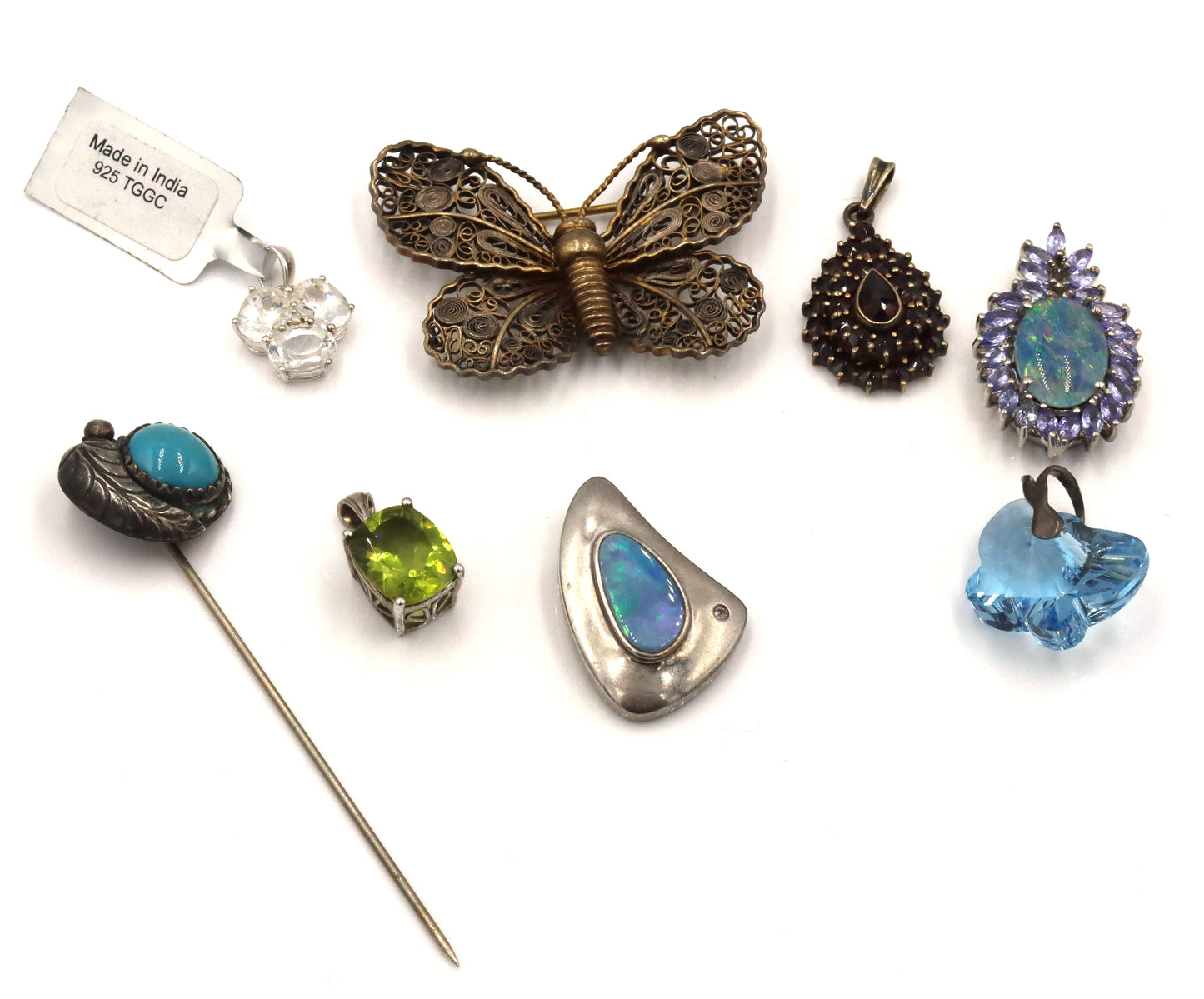Group lot of vintage 925 sterling silver pendants