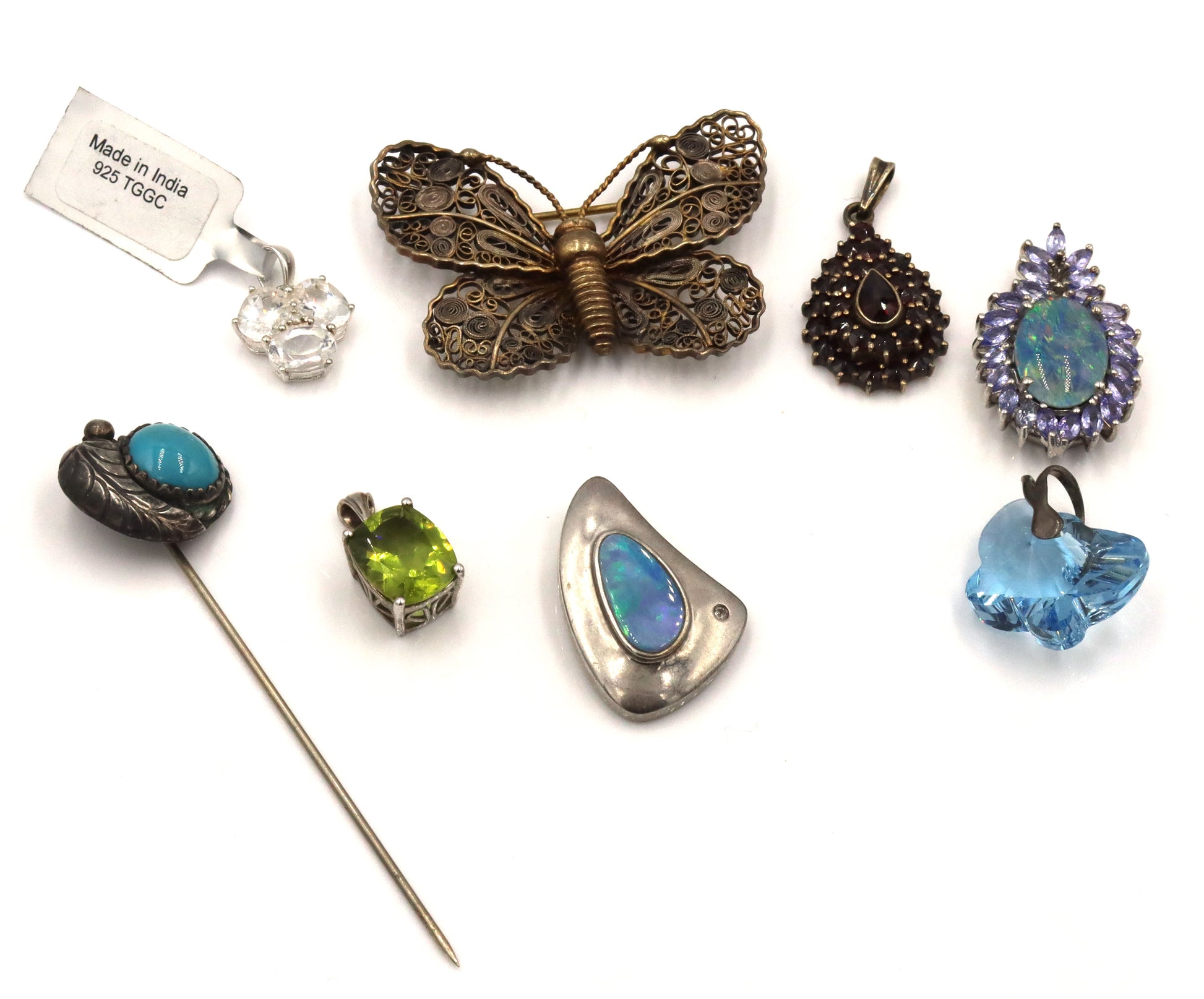 Group lot of vintage 925 sterling silver pendants