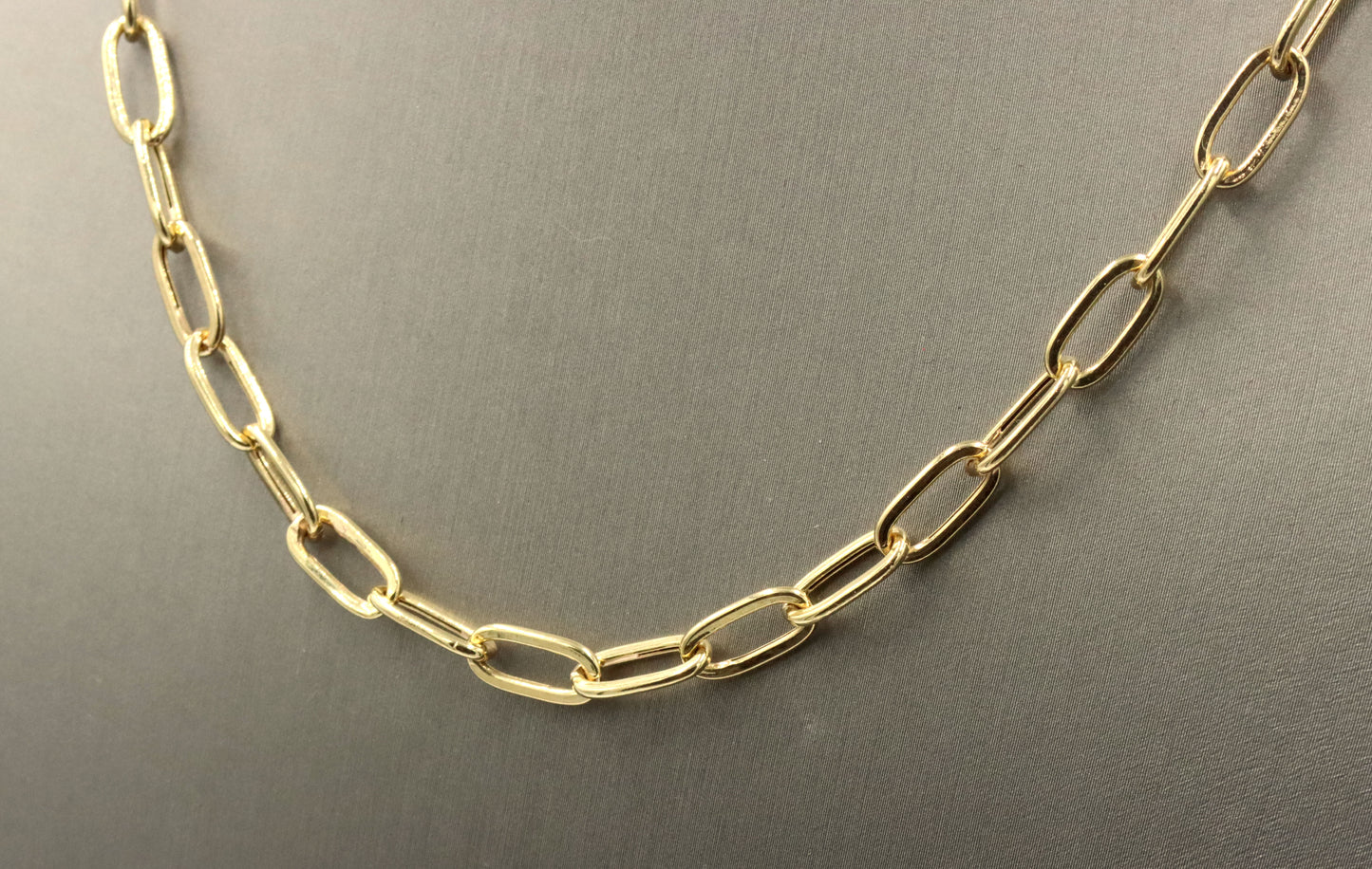 18kt Yellow gold paper clip chain necklace
