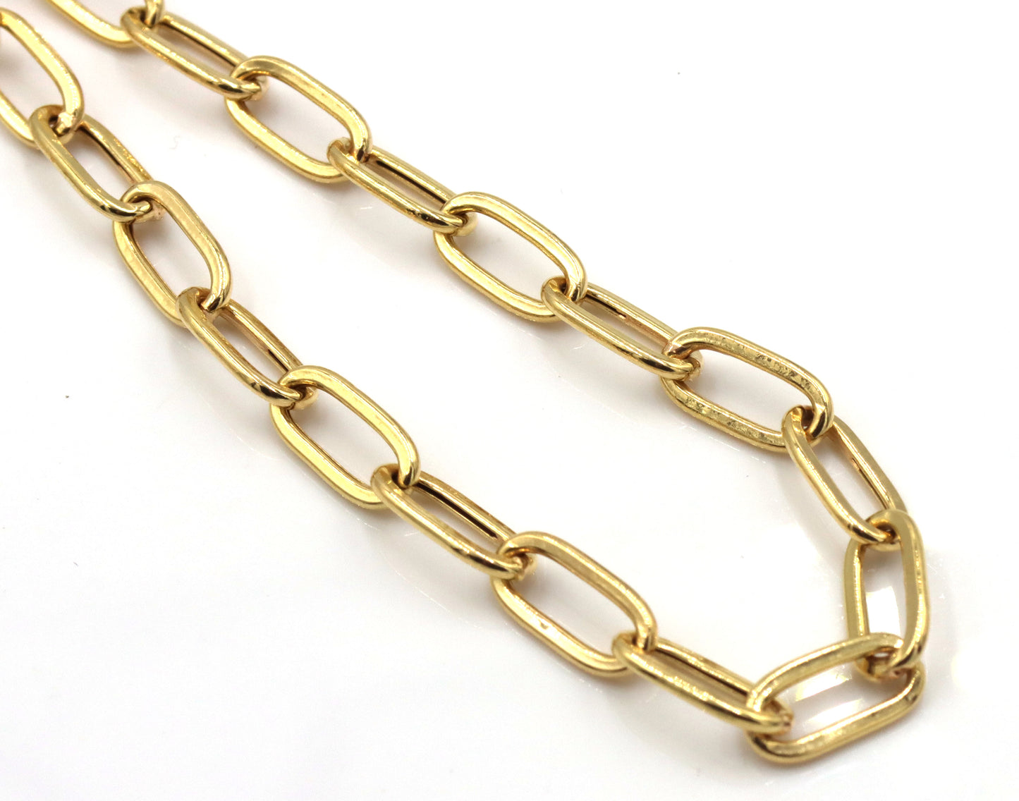 18kt Yellow gold paper clip chain necklace