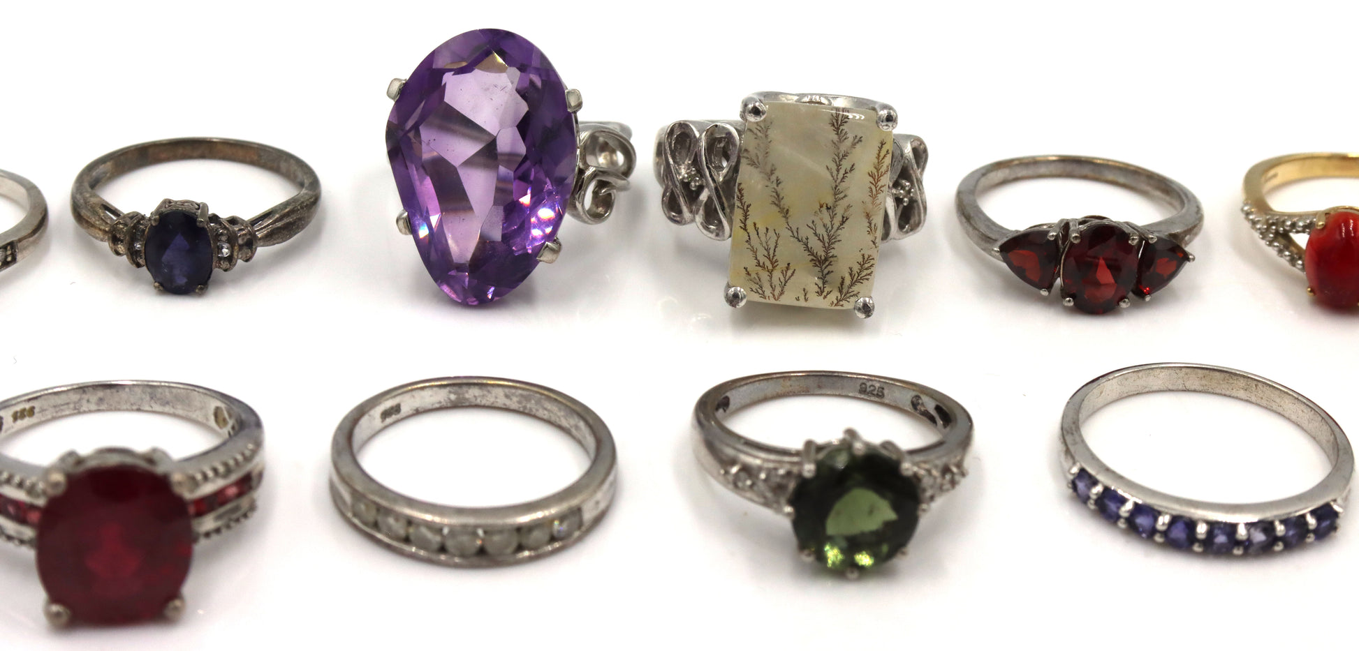 Group lot of Vintage 925 sterling silver rings