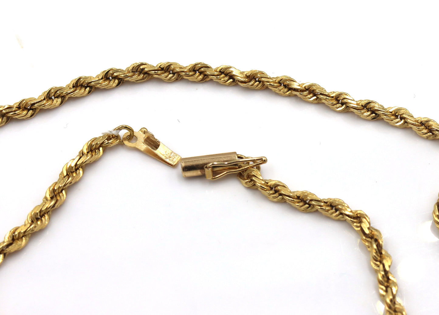 14kt Yellow gold rope chain necklace