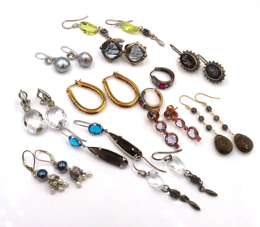 Group lot of Vintage 925 sterling silver earrings