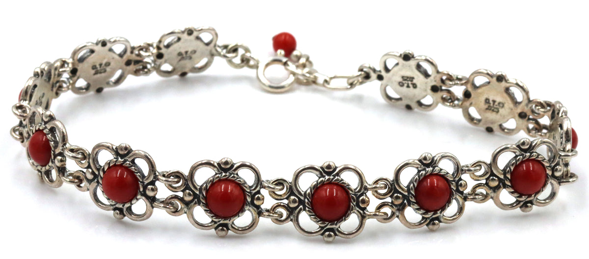 Set of 925 sterling silver signed gemstone bracelet and dangle earrings