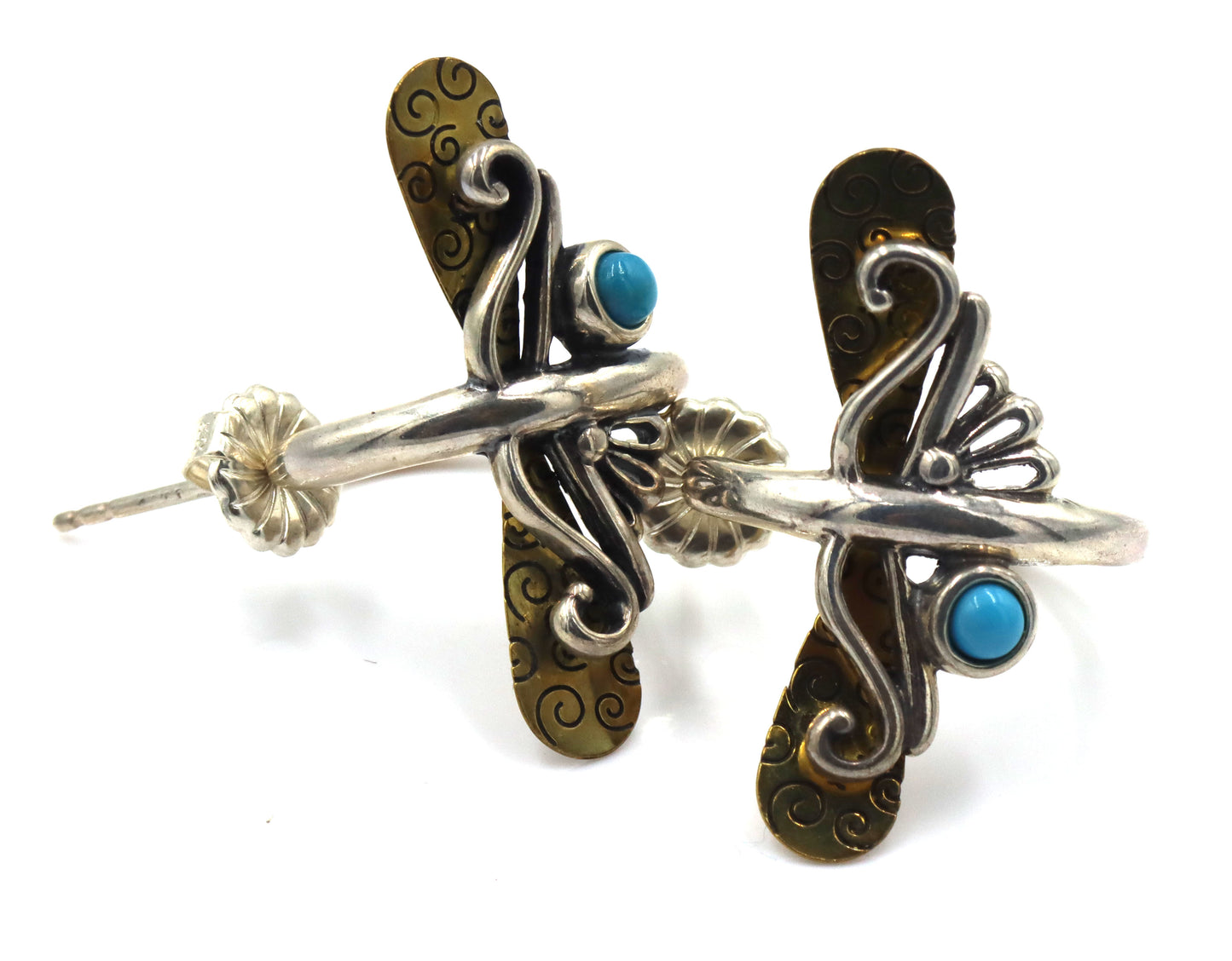 Carolyn Pollack sterling silver brass gemstone earrings